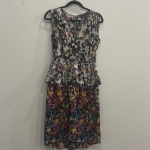 Multicolor Sleeveless Peplum Dress